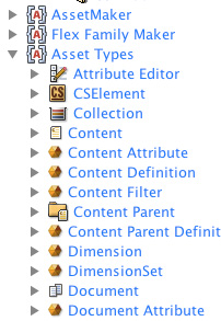 Figura 2 - Gli Asset disponibili in WebCenter Sites.