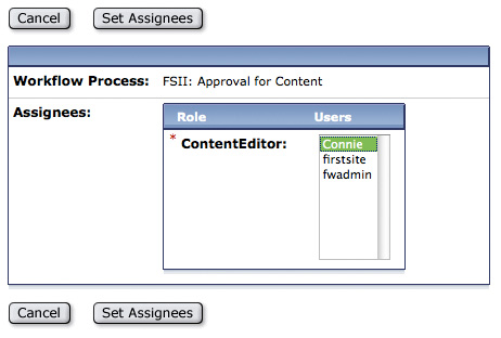 Figura 9 - La scelta dei soggetti coinvolti nel workflow.