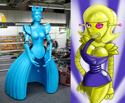 Figura 5 - Una fembot ballerina e un personaggio di Futurama: notate qualche somiglianza?.