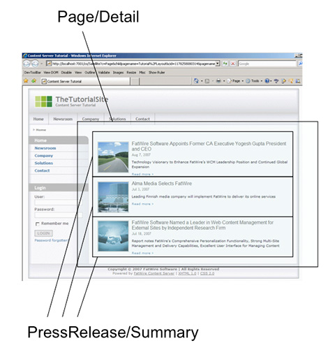 Figura 5 - Ed ecco il risultato del rendering di una Page, che è un contenitore.
