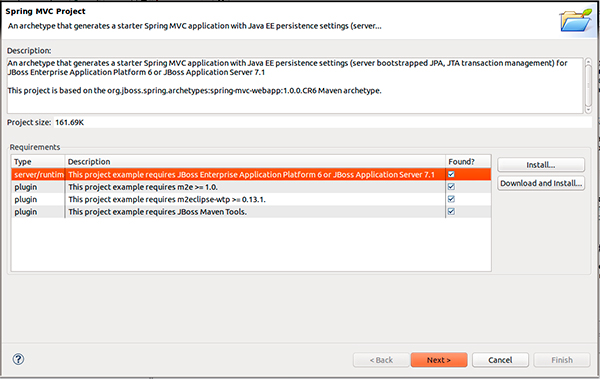 Figura 3 - Creazione del progetto Spring MVC.