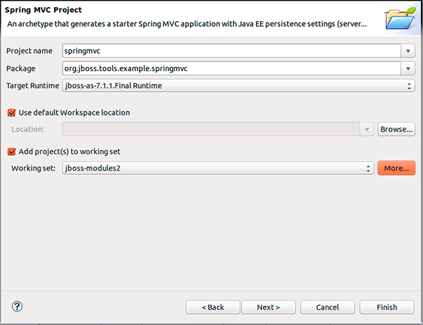 Figura 4 - Creazione del progetto Spring MVC.