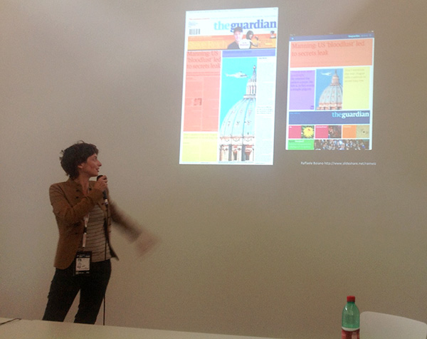 Figura 6 - La scrittura come design: la distribuzione delle informazioni nelle diverse visualizzazioni (desktop e mobile) del sito del giornale The Guardian.