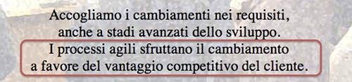 Figura 4 - Il Manifesto Agile continua a venirci in aiuto.