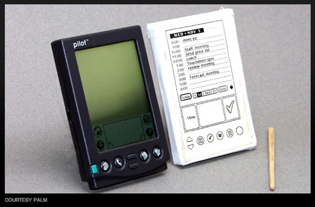 Figura 2 - Esempio storico di pretotyping: Palm Pilot ad opera di Jeff Hawkins.