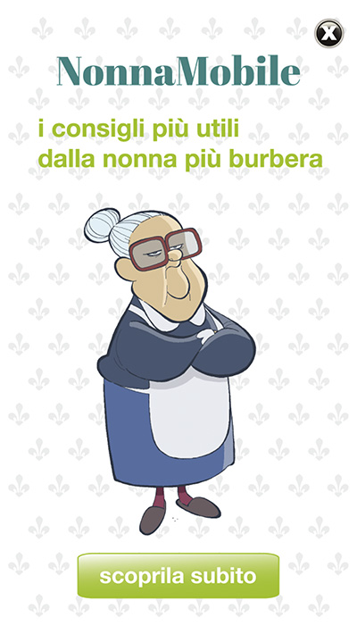 Figura 9 - Esempio di Interstitial di promozione dell’app “Nonna Mobile” all’interno di un’altra app.