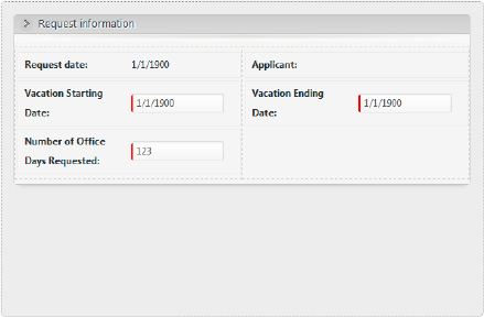 Attività Register Leave Request: form da ottenere.
