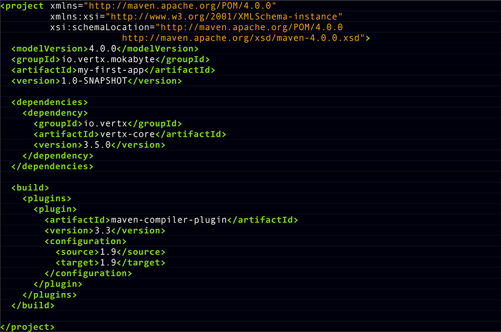 Figura 2 – Creazione del file pom.xml.