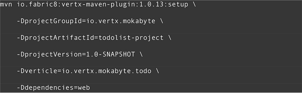 Figura 5 – Generazione dello scheletro dell’applicazione con Maven.