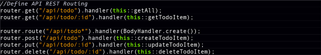 Figura 10 – Definizione delle rotte dell’API REST.