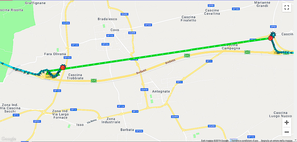 Mancanza letture GPS dopo una sosta prolungata.