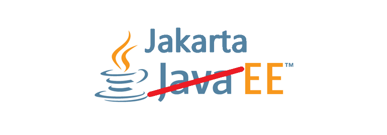 Figura 2 - Logo Jakarta EE con il riferimento a Java EE barrato.