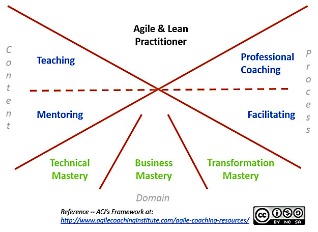 Figura 2 – Il cosiddetto “X-wing”, che rappresenta il modello di mappatura delle competenze Agile Coach Competency Framework (ACCF) usato come riferimento per capire cosa un Agile Coach deve sapere e saper fare.