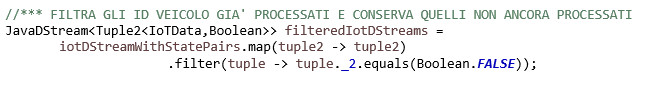 Figura 11 - DStream ridotto ai soli veicoli già processati.