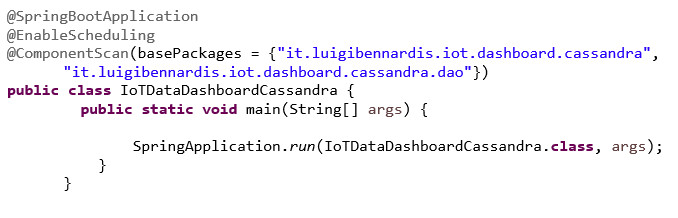 Classe di avvio SpringBoot.
