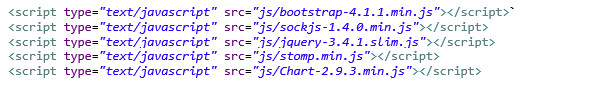 Import dei framework JavaScript.