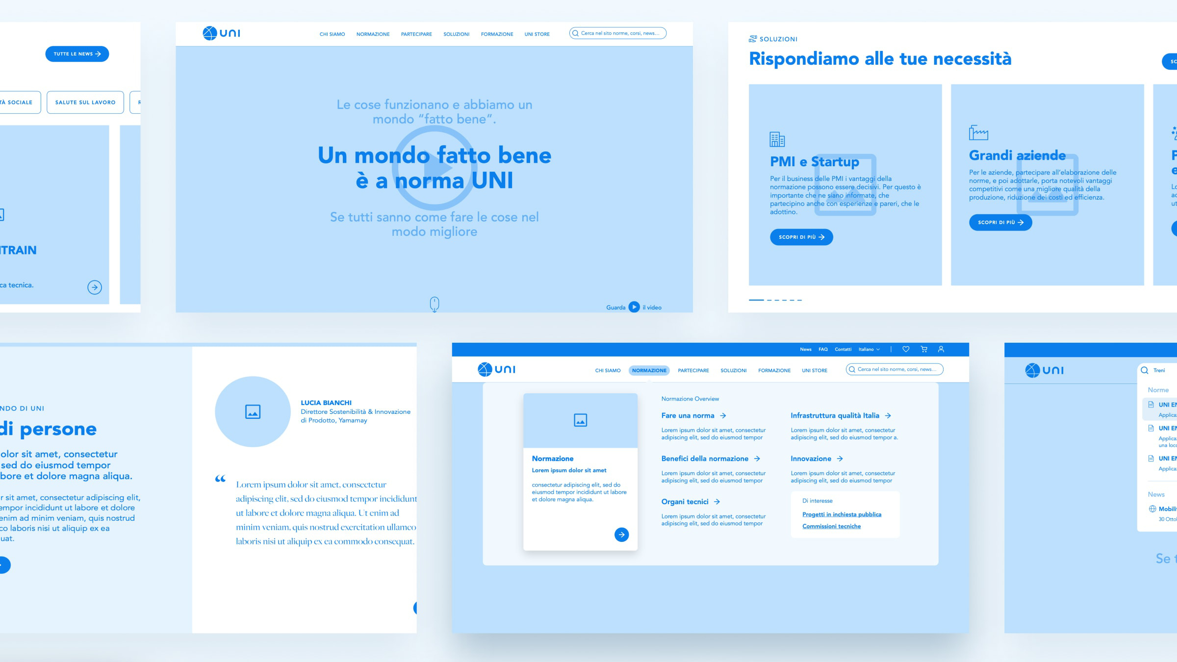 Il sito uni.com: wireframe e organizzazione dei contenuti