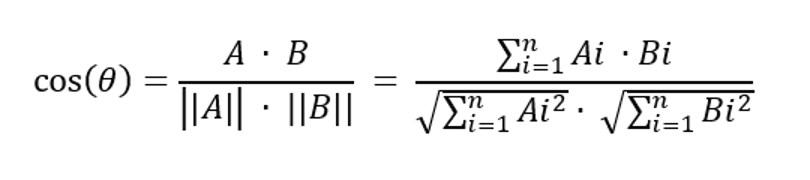 Formula del coseno di somiglianza