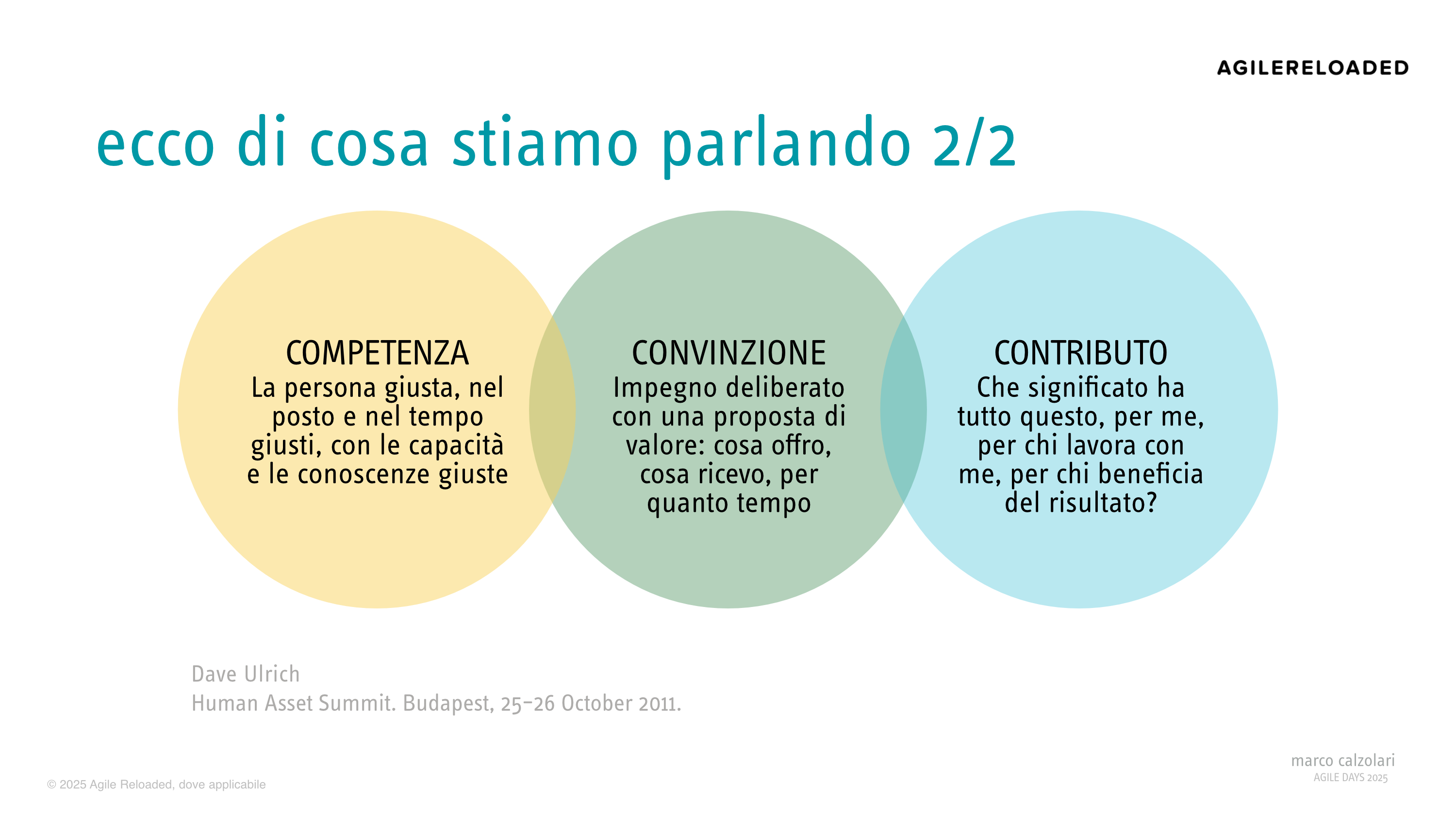 Competenze, convinzione e contributo rappresentano le tre dimensioni della performance